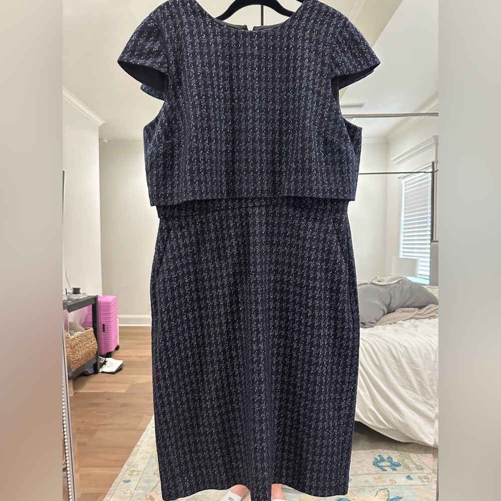 Navy & Black Tweed Resume Dress